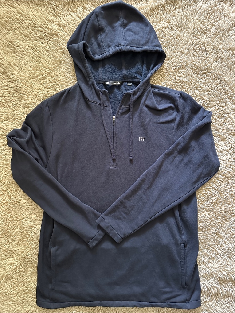 TravisMathew Men's Navy Hooded Pullover Sweatshirt